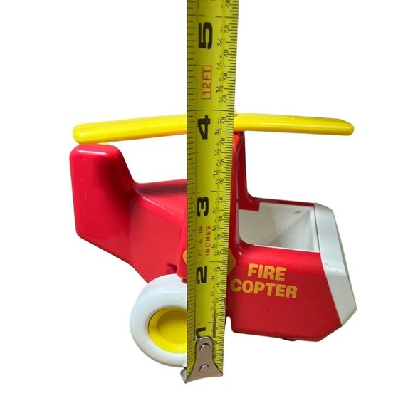 Bandai Tonka 1987 Fire Copter Toy Helicopter Red & Yellow Plastic Model - Picture 9 of 11